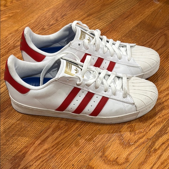 adidas | Shoes | Adidas Superstar Vulc Adv White White Gold | Poshmark